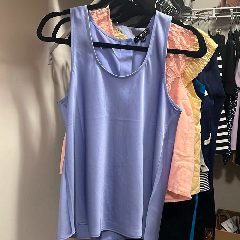 J. Crew new faux silk top periwinkle small